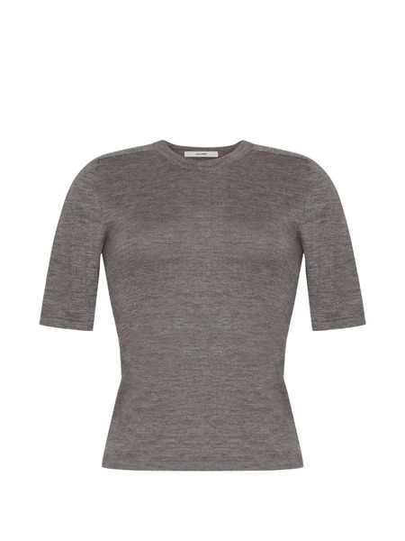  Adam Lippes Pull Felix à Manches Courtes - Gris 