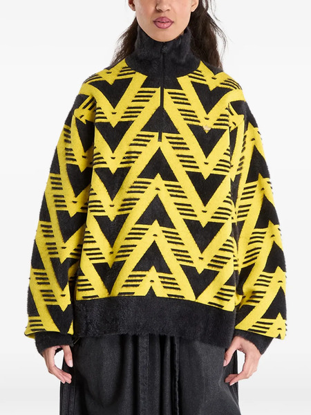  Adidas Pull à Col Zippé - Jaune 