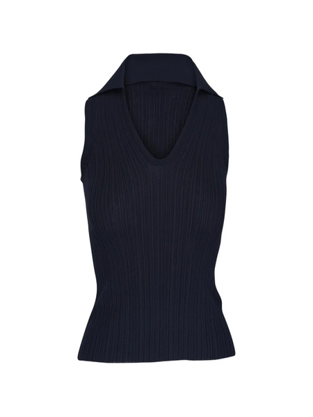  Agnona Pull à Col V - Bleu 