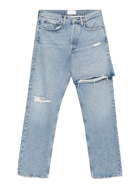  Agolde Jean En Coton à Effet Usé - Bleu 