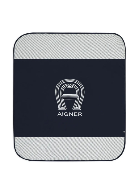  Aigner Kids Couverture à Logo Imprimé - Bleu 