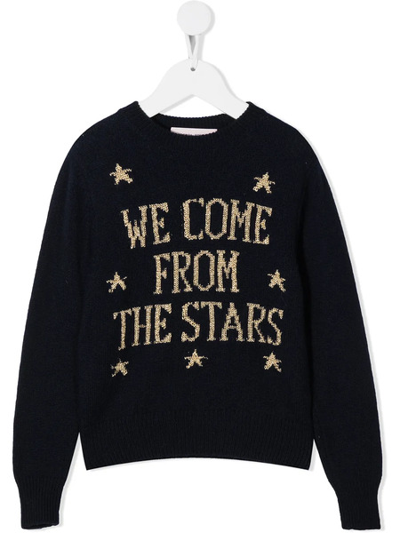  Alberta Ferretti Kids Pull Rock à Bords Nervurés - Bleu 