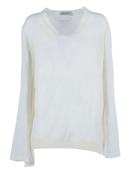  Alberta Ferretti Pull à Col V - Blanc 