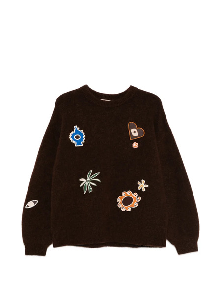  Alemais Pull à Broderies Maroc - Marron 