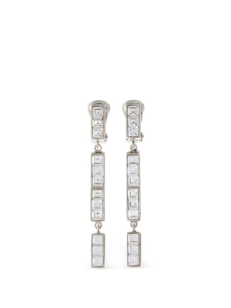  Alessandra Rich Boucles D'oreilles Serties De Cristaux - Argent 