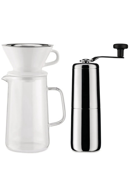  Alessi Ensemble Machine à Café Et Moulin à Café - Argent 