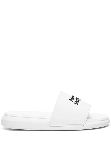  Alexander Mcqueen Claquettes à Logo Embossé - Blanc 