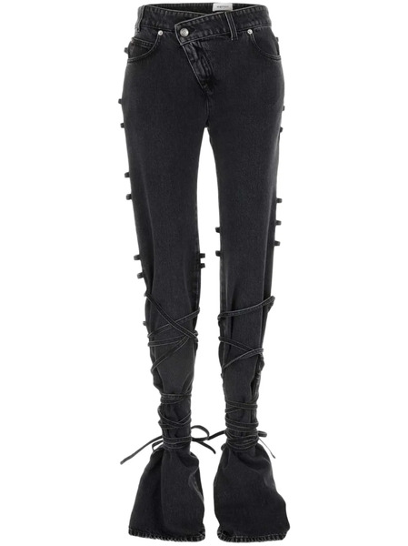 Alexander Mcqueen Jean à Taille Nouée - Noir 