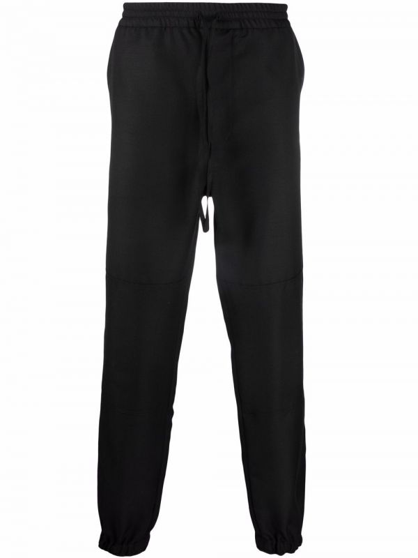  Alexander Mcqueen Pantalon De Jogging En Laine Mélangé à Coupe Droite - Noir 