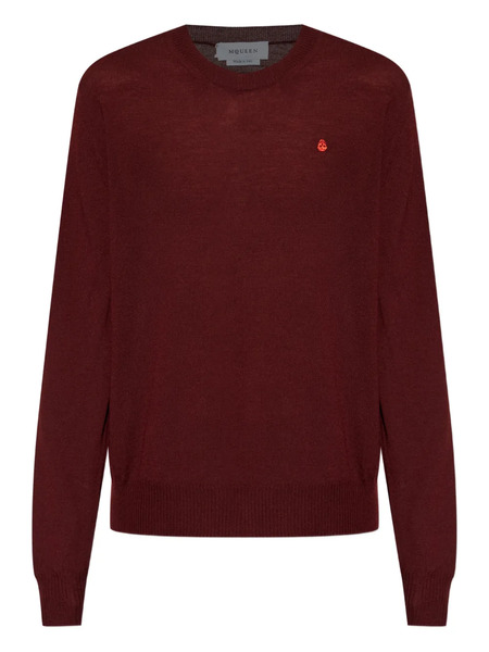  Alexander Mcqueen Pull à Logo Brodé - Rouge 