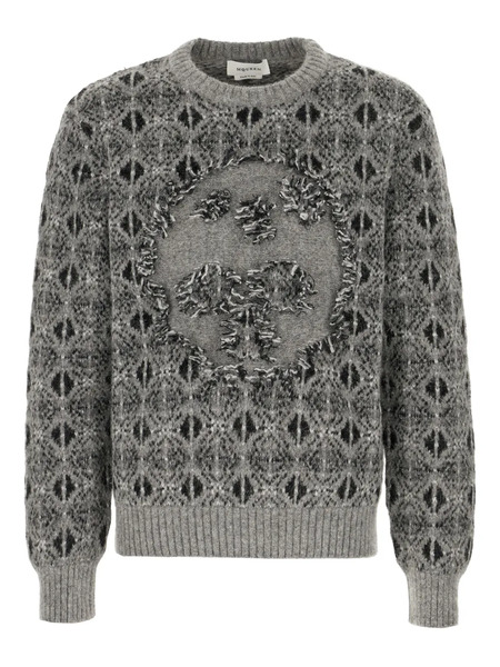  Alexander Mcqueen Pull Skull Fair Isle - Gris 