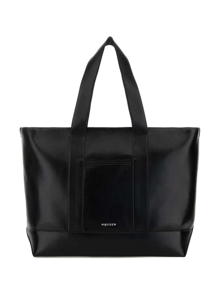  Alexander Mcqueen Sac Cabas En Cuir - Noir 