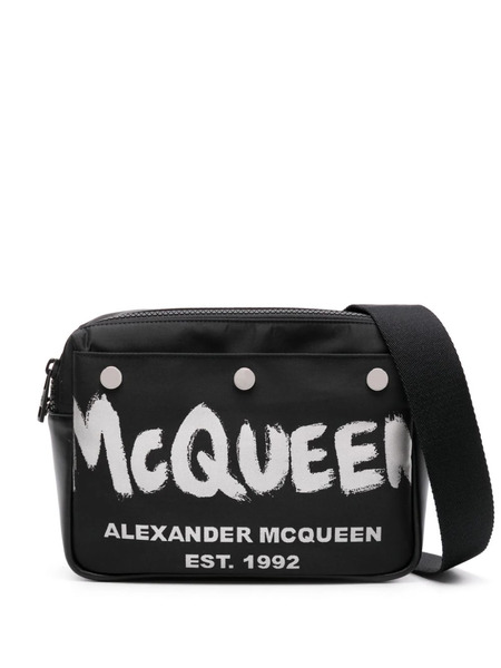  Alexander Mcqueen Sacoche à Logo Imprimé - Noir 
