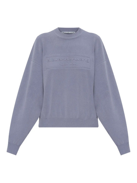  Alexander Wang Pull à Logo Embossé - Bleu 