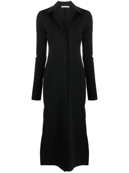  Alexander Wang Robe-chemise Mi-longue à Logo Embossé - Noir 