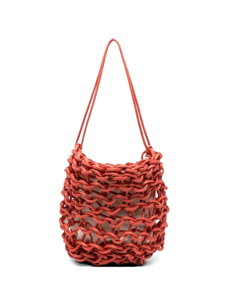  Alienina Sac à Main Katy à Design Tressé - Rouge 