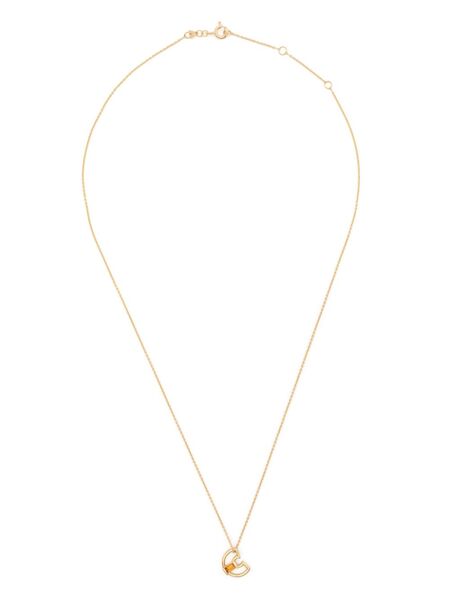  Aliita Collier Letra C En Or 9ct Serti De Citrine 