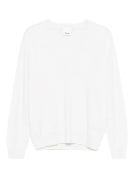  Allude Pull à Col V - Blanc 