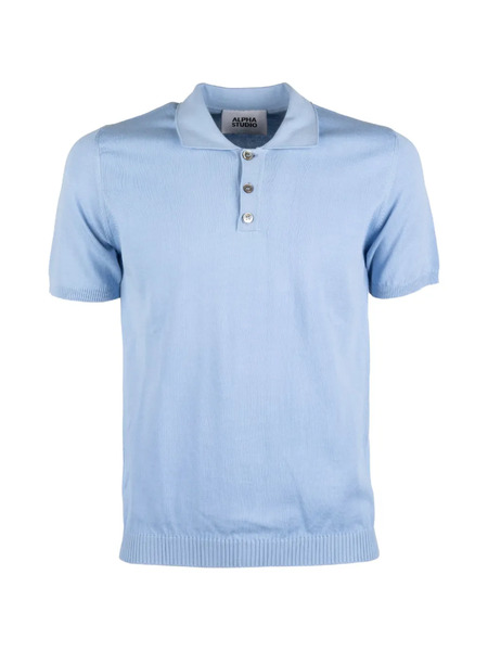  Alpha Studio Polo En Maille - Bleu 