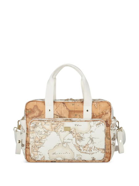  Alviero Martini Kids Sac à Langer à Imprimé Géographique - Tons Neutres 
