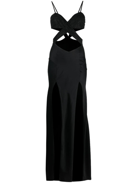  Amen Robe En Dentelle à Coupe Longue - Noir 