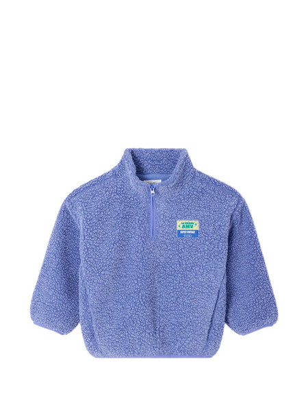  American Vintage Kids Sweat Hoktown En Peau Lainée_description : - Provence^ Effet Peau Lainée^ Coupe Oversize^ Col Zippé- Manches Longues^ Patch L... 