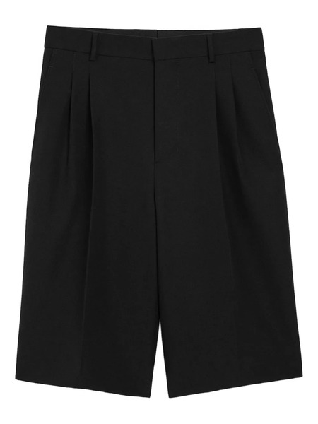  Ami Paris Bermuda Plissé à Taille Haute - Noir 