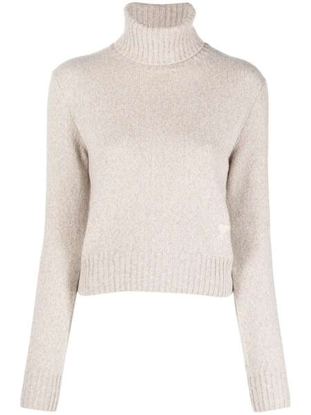  Ami Paris Pull Ami De Coeur En Effet Mélangé - Tons Neutres 