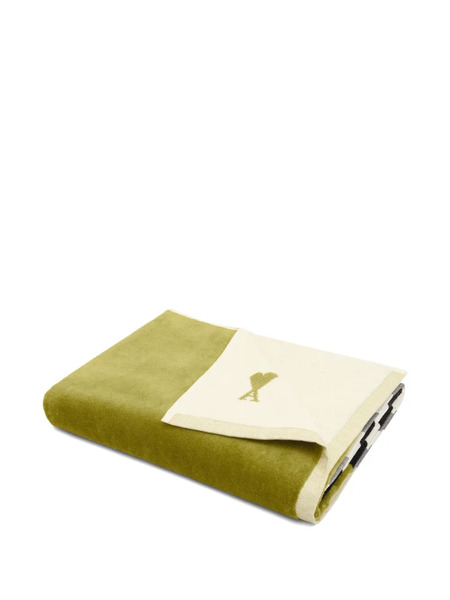  Ami Paris Serviette Ami De Coeur En Jacquard - Vert 