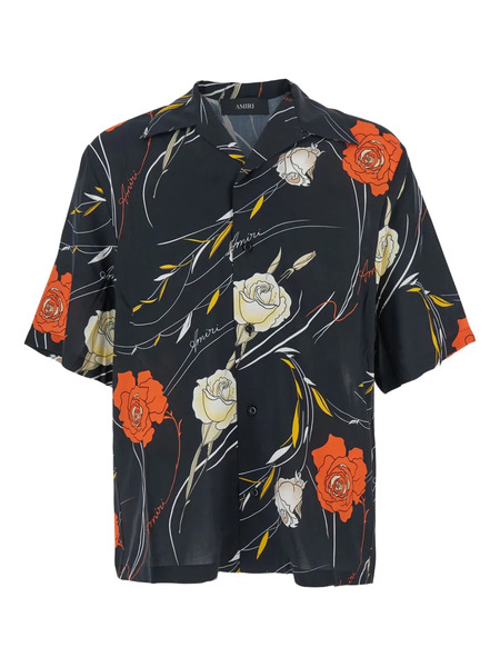  Amiri Chemise Imprimée à Col Officier - Noir 