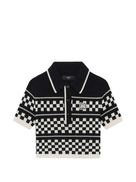  Amiri Polo à Carreaux - Noir 