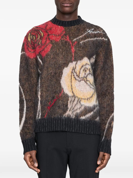  Amiri Pull à Fleurs - Marron 