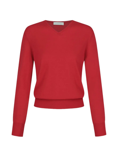  Amomento Pull En Maille à Col V - Rouge 