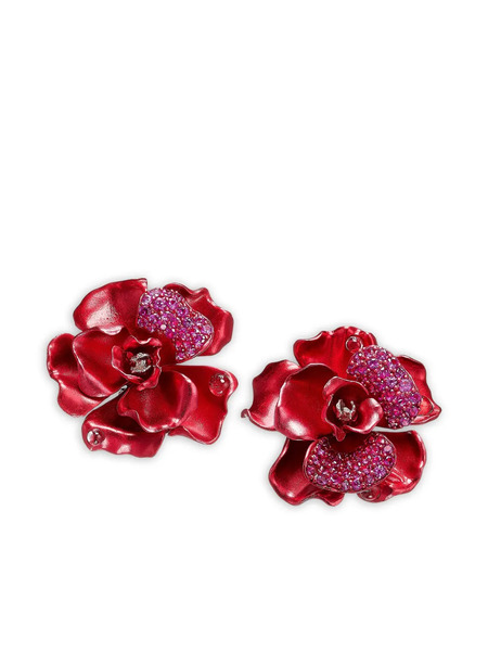  Anabela Chan Boucles D'oreilles Crimson Carnelia En Aluminium Recyclé Et Rhodium à Pierres Variées - Rouge 