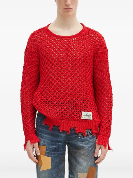  Andersson Bell Pull En Maille Ajourée - Rouge 