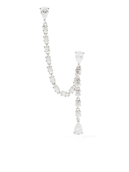  Anita Ko Boucle D'oreille En Or Blanc 14ct Pavée De Diamants - Argent 