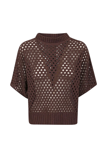  Antonelli Pull En Maille Ajourée - Marron 