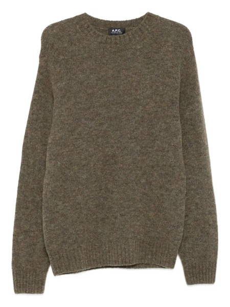  A.p.c. Pull à Col Rond - Vert 
