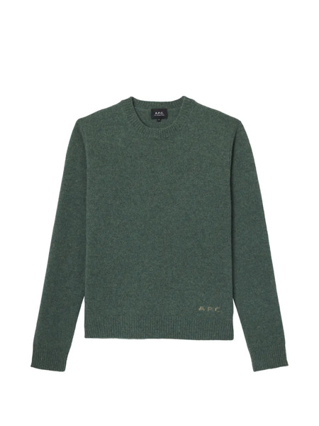  A.p.c. Pull à Col Rond - Vert 