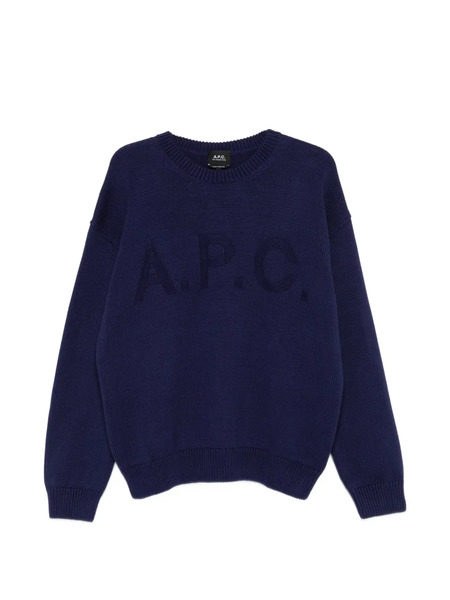 A.p.c. Pull à Détail De Logo - Bleu 
