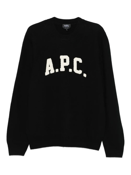  A.p.c. Pull à Détail De Logo - Noir 