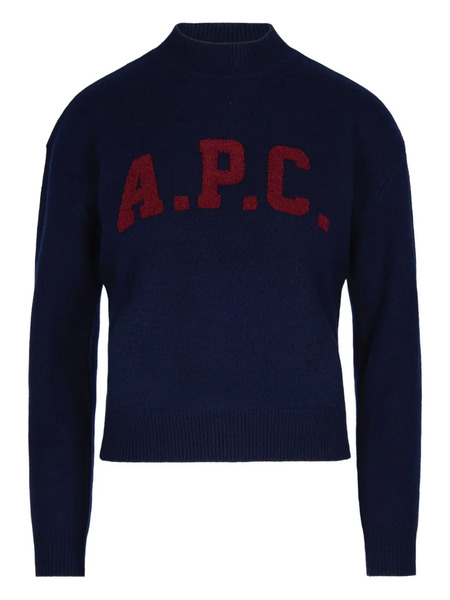  A.p.c. Pull à Logo Brodé - Bleu 
