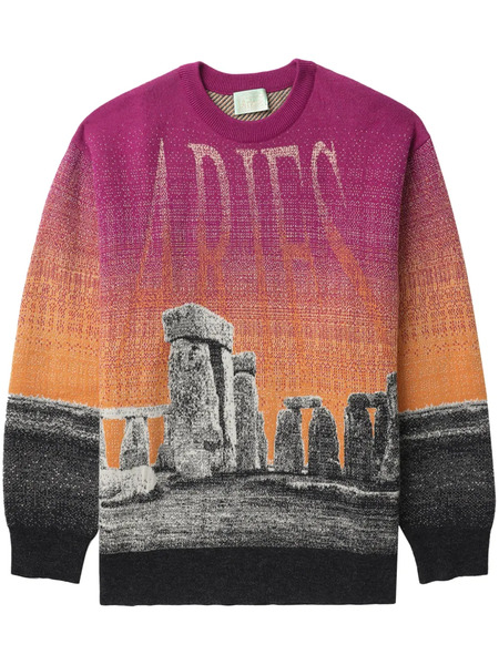  Aries Pull Henge à Imprimé Graphique - Rose 