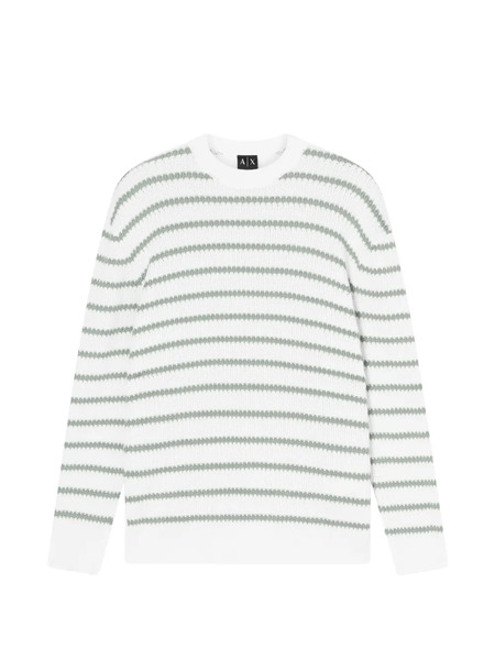  Armani Exchange Pull à Rayures - Blanc 