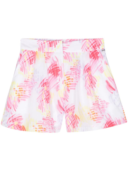  Armani Exchange Short Plissé à Imprimé Abstrait - Rose 