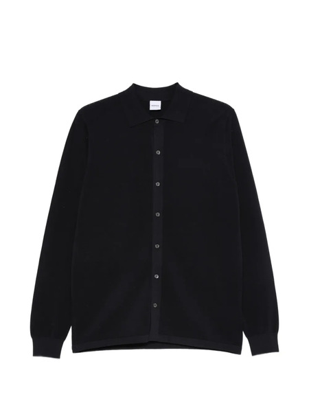  Aspesi Chemise Boutonnée En Maille à Manches Longues - Bleu 