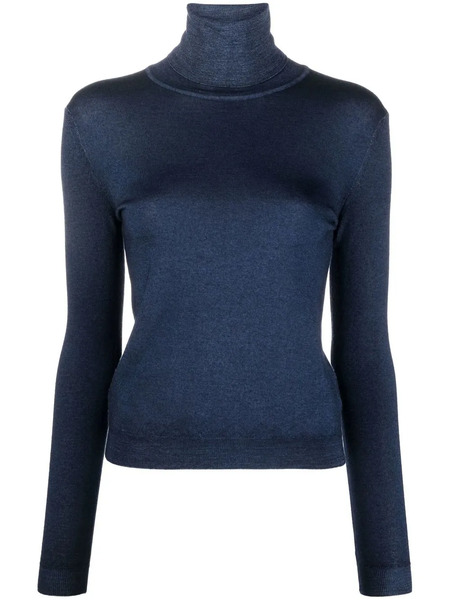  Aspesi Pull En Maille à Col Roulé - Bleu 
