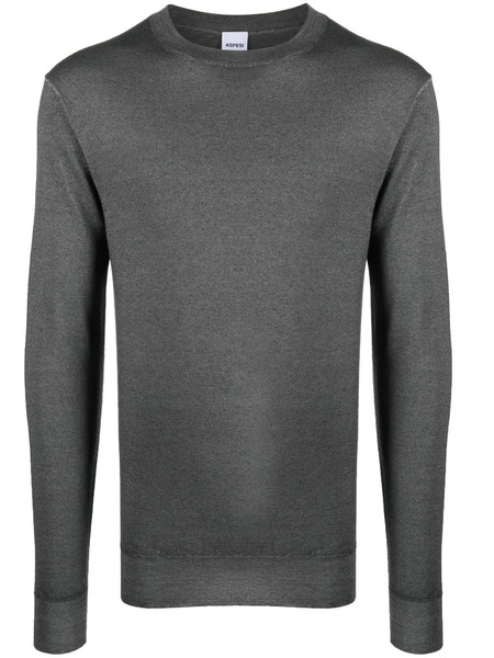  Aspesi Pull En Maille à Effet Chiné - Gris 