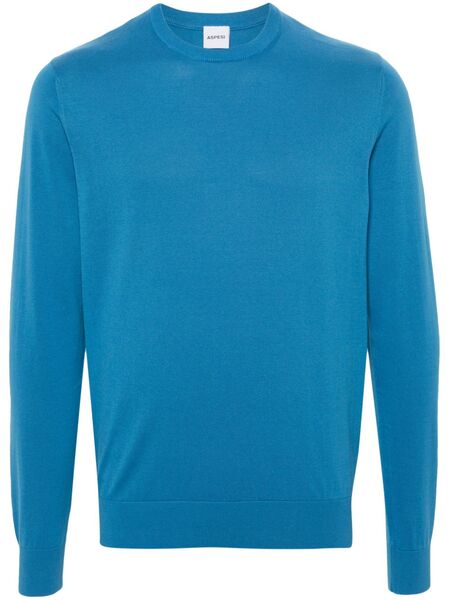 Aspesi Pull Léger En Coton - Bleu 