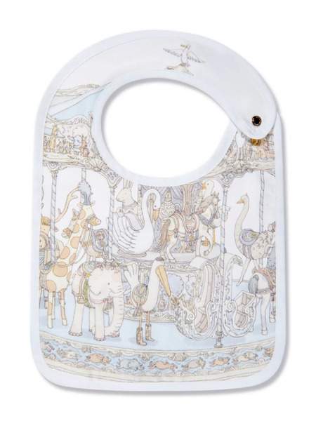  Atelier Choux Bavoir à Imprimé Carousel - Bleu 